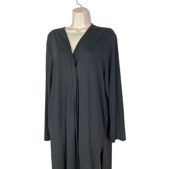 Love University Women's 3XL Black Drape Front Lightweight Cardigan Long Sleeve‎ - Picture 1 of 10